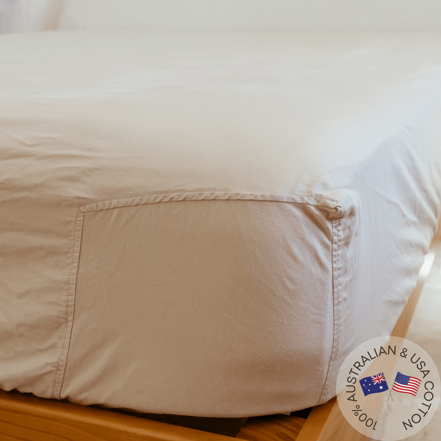 Queen | Fitted Sheet | 400 Thread Count | Sand